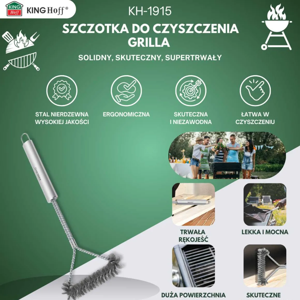 SZCZOTKA STALOWA DO CZYSZCZENIA RUSZTU GRILLA KINGHOFF KH-1915