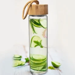 SZKLANA BUTELKA 450ml NA WODĘ Z SITKIEM 143757
