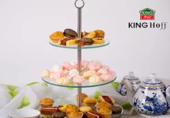 SZKLANA PATERA KINGHOFF 3-POZIOMOWA NA OWOCE CIASTA KH-4016