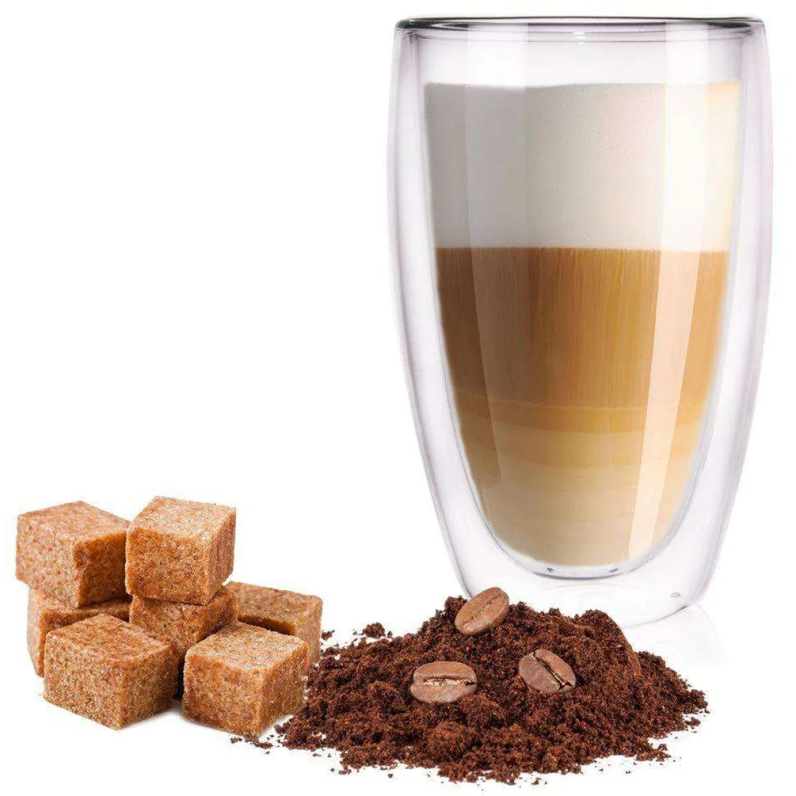SZKLANKA TERMICZNA 450ML Z PODWÓJNĄ SCIANKĄ LATTE CAPPUCCINO