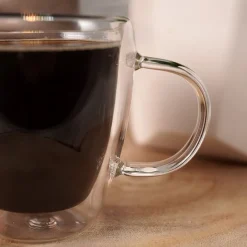 SZKLANKA TERMICZNA 180ML Z PODWÓJNĄ SCIANKĄ DO KAWY