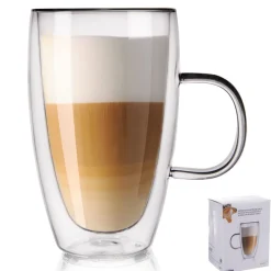 SZKLANKA TERMICZNA 430ML Z PODWÓJNĄ SCIANKĄ DO LATTE