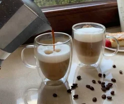 SZKLANKA TERMICZNA 300ML Z PODWÓJNĄ SCIANKĄ LATTE