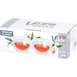 SZKLANKI TERMICZNE 2szt. 280ml Z PODWÓJNĄ SCIANKĄ DO KAWY HERBATY 139818