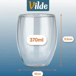 SZKLANKI TERMICZNE 2szt. 370ml Z PODWÓJNĄ SCIANKĄ DO KAWY HERBATY 139820