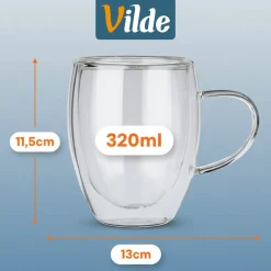 SZKLANKI TERMICZNE 2szt. 320ml Z PODWÓJNĄ SCIANKĄ DO KAWY HERBATY 139821