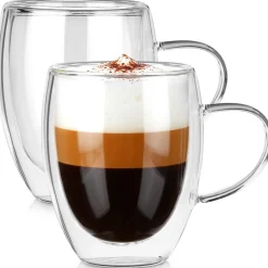 SZKLANKI TERMICZNE 2szt. 320ml Z PODWÓJNĄ SCIANKĄ DO KAWY HERBATY 139821