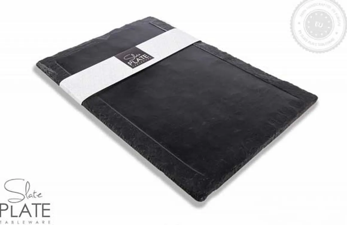 TALERZ Z KAMIENIA ŁUPKOWEGO ŚREDNI 30x20cm SLATE PLATE SMOOTH