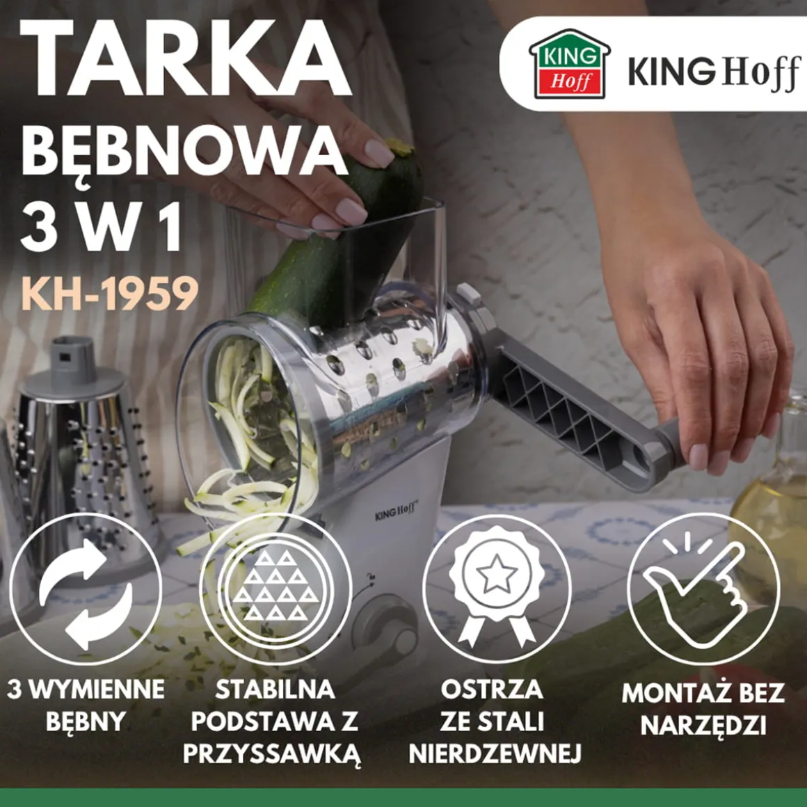 TARKA BĘBNOWA DO WARZYW SERA KINGHOFF KH-1959
