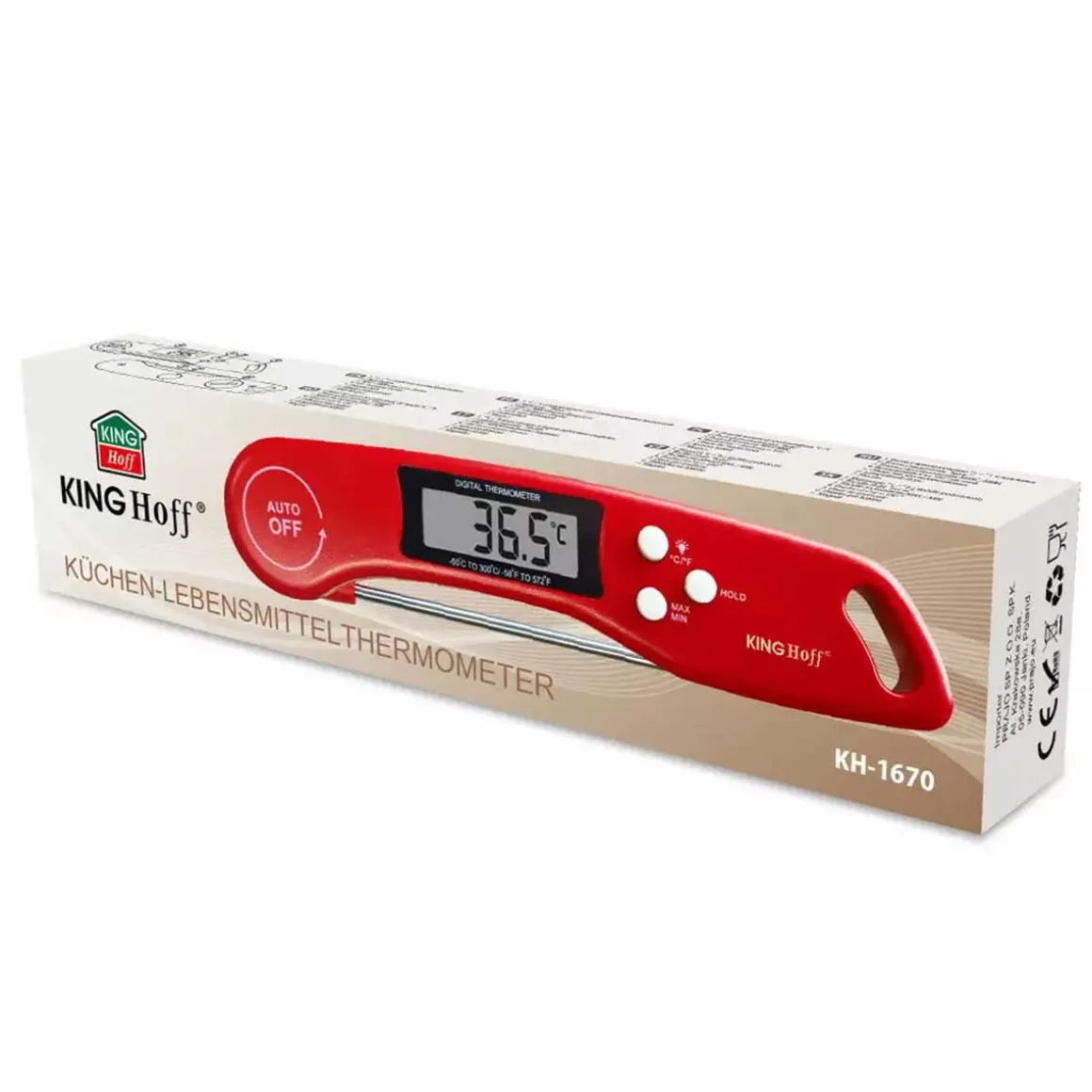 TERMOMETR KUCHENNY SZPILKOWY LCD KINGHOFF KH-1670