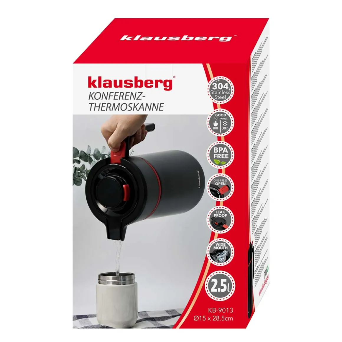 TERMOS DZBANEK KONFERENCYJNY NA KAWĘ HERBATĘ 2,5L KLAUSBERG KB-9013