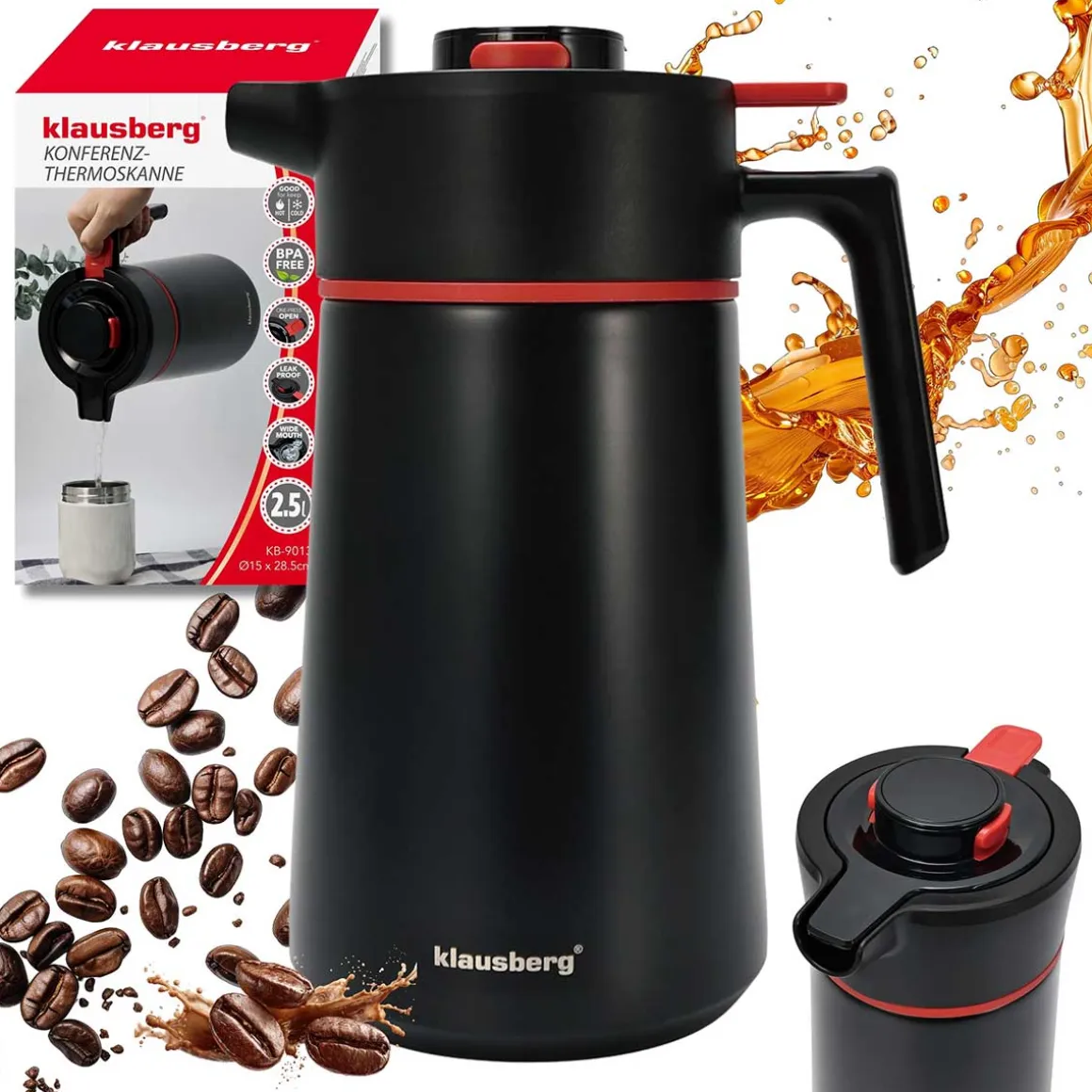 TERMOS DZBANEK KONFERENCYJNY NA KAWĘ HERBATĘ 2,5L KLAUSBERG KB-9013