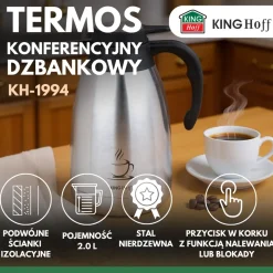 TERMOS DZBANEK KONFERENCYJNY NA KAWĘ HERBATĘ 2L KINGHOFF KH-1994
