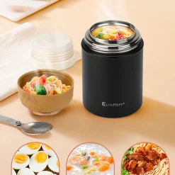 TERMOS OBIADOWY 500ml Z MISKĄ I SKŁADANĄ ŁYŻKĄ E-8249