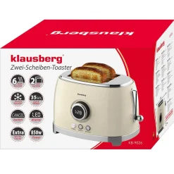 TOSTER OPIEKACZ NA 2 KROMKI WYŚWIETLACZ LED KLAUSBERG KB-9026 RETRO