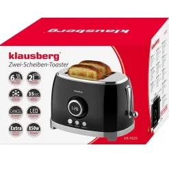 TOSTER OPIEKACZ NA 2 KROMKI WYŚWIETLACZ LED KLAUSBERG KB-9025 RETRO