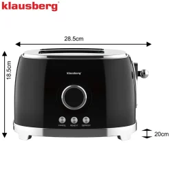 TOSTER OPIEKACZ NA 2 KROMKI WYŚWIETLACZ LED KLAUSBERG KB-9025 RETRO