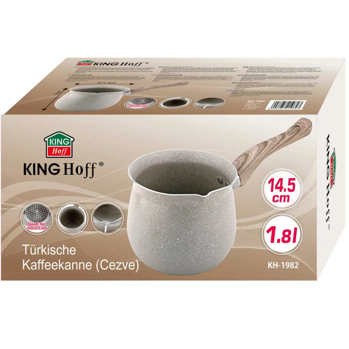 TYGIELEK MARMURKOWY DO KAWY PO TURECKU 1,8L KINGHOFF KH-1982 INDUKCJA