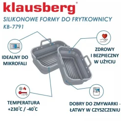 WKŁAD SILIKONOWY DO FRYTOWNICY PROSTOKĄTNY KLAUSBERG KB-7791 2 szt.