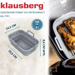 WKŁAD SILIKONOWY DO FRYTOWNICY PROSTOKĄTNY KLAUSBERG KB-7791 2 szt.