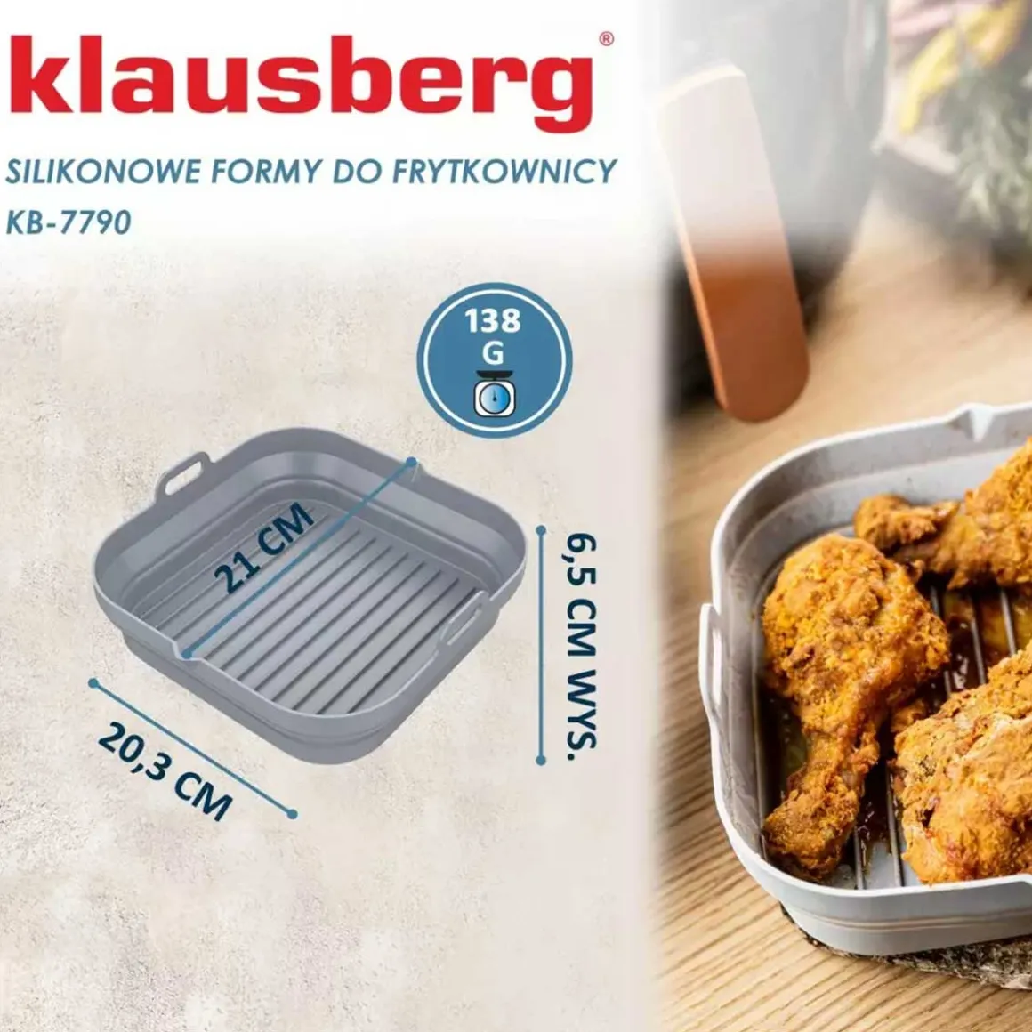 WKŁAD SILIKONOWY DO FRYTOWNICY KWADRATOWY KLAUSBERG KB-7790 2 szt.