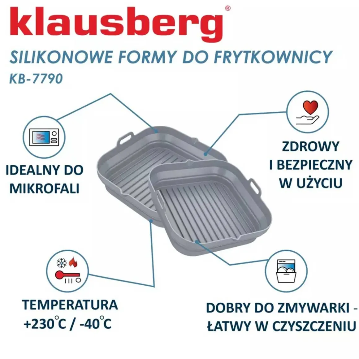 WKŁAD SILIKONOWY DO FRYTOWNICY KWADRATOWY KLAUSBERG KB-7790 2 szt.