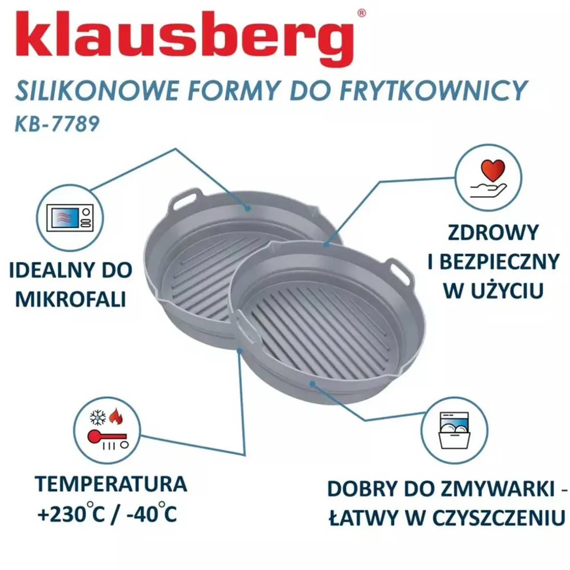 WKŁAD SILIKONOWY DO FRYTOWNICY 20cm KLAUSBERG KB-7789 2 szt.