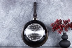 WOK GRANITOWY 28cm BERLINGER HAUS BH-6610 SHINY BLACK