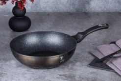 WOK GRANITOWY 28cm BERLINGER HAUS BH-6610 SHINY BLACK