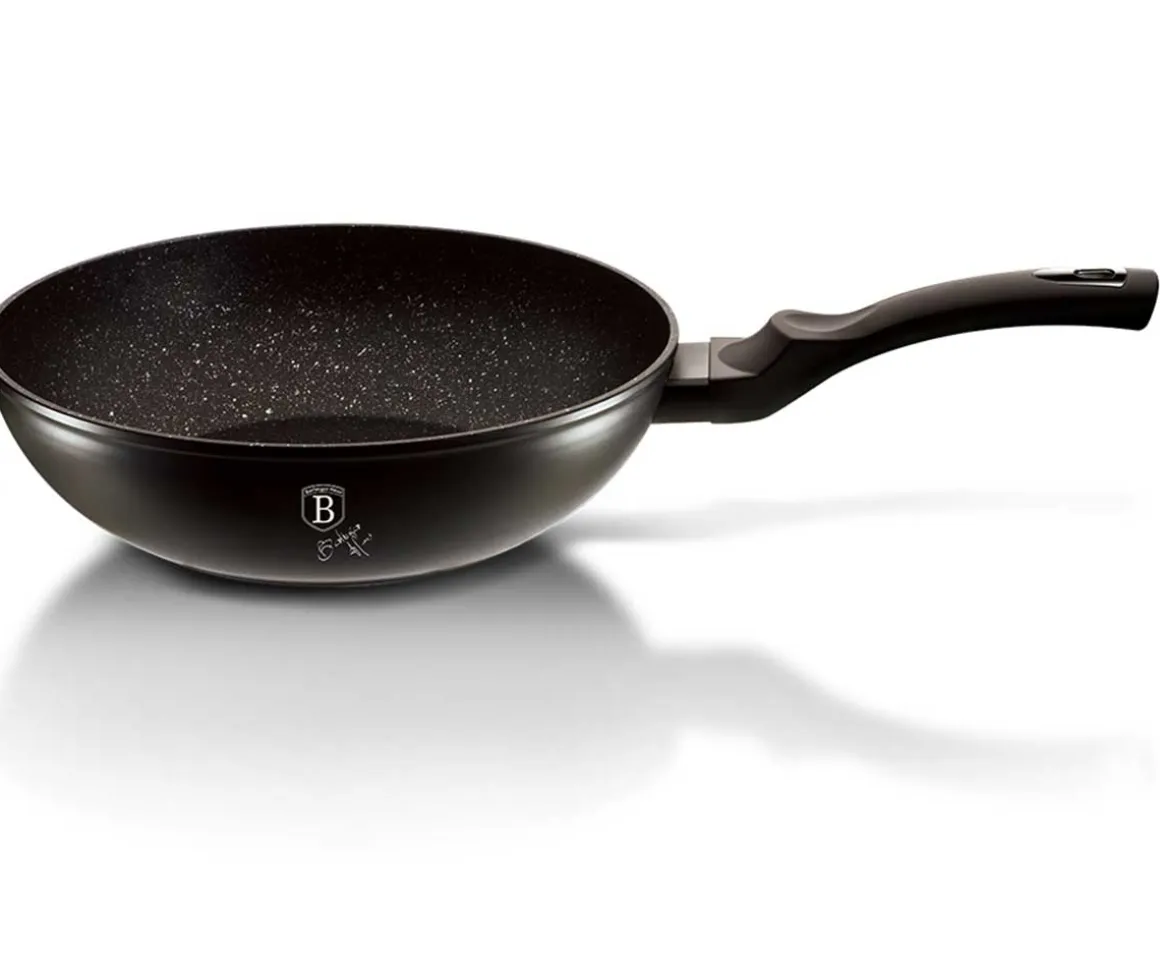 WOK GRANITOWY 28cm BERLINGERHAUS BLACK SILVER BH-1848