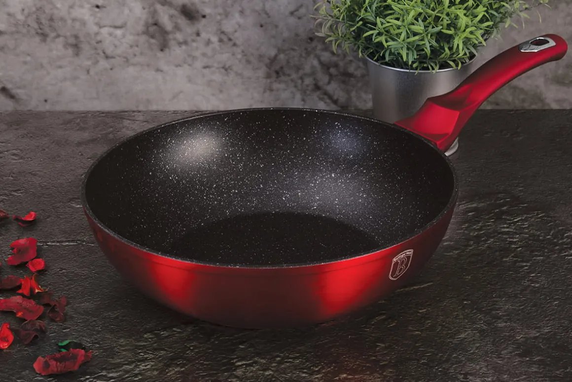 WOK GRANITOWY 28cm BERLINGERHAUS RED METALLIC BH-1267