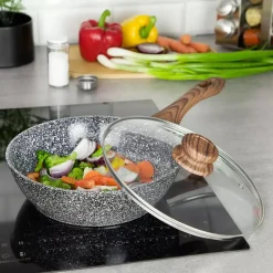 WOK GRANITOWY 24cm GRANIT WOOD KINGHOFF KH-1583