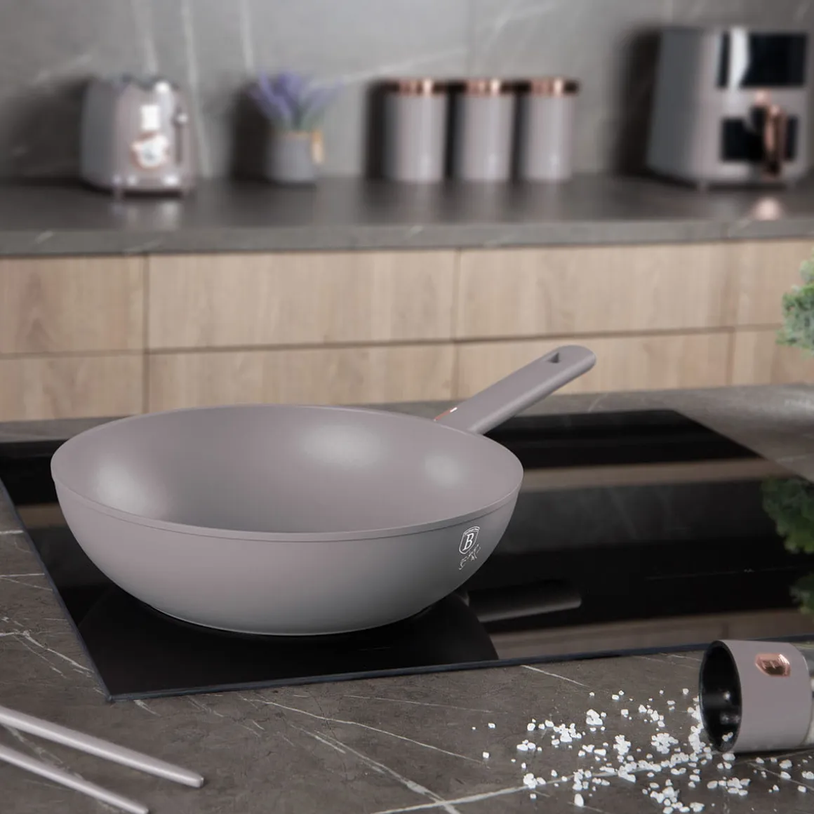 WOK TYTANOWY 28cm BERLINGER HAUS BH-8093 TAUPE