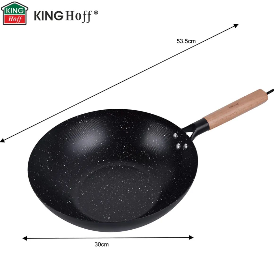 WOK Z POWŁOKĄ MARMURKOWĄ 30cm KINGHOFF KH-1983