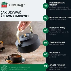 ZAPARZACZ ŻELIWNY IMBRYK 1L Z FILTREM KINGHOFF KH-1935