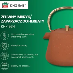 ZAPARZACZ ŻELIWNY IMBRYK 1L Z FILTREM KINGHOFF KH-1934