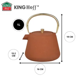 ZAPARZACZ ŻELIWNY IMBRYK 1L Z FILTREM KINGHOFF KH-1934