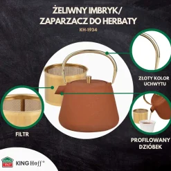 ZAPARZACZ ŻELIWNY IMBRYK 1L Z FILTREM KINGHOFF KH-1934