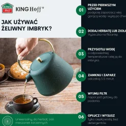 ZAPARZACZ ŻELIWNY IMBRYK 1L Z FILTREM KINGHOFF KH-1933