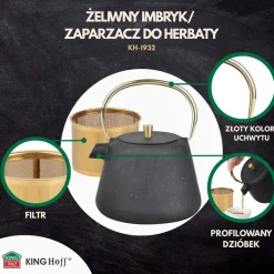 ZAPARZACZ ŻELIWNY IMBRYK 1L Z FILTREM KINGHOFF KH-1932