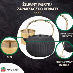 ZAPARZACZ ŻELIWNY IMBRYK 1L Z FILTREM KINGHOFF KH-1931