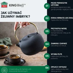 ZAPARZACZ ŻELIWNY IMBRYK 1L Z FILTREM KINGHOFF KH-1931