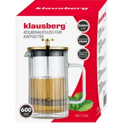 ZAPARZACZ TŁOKOWY DO KAWY/HERBATY TERMICZNY 600ml KLAUSBERG KB-7760