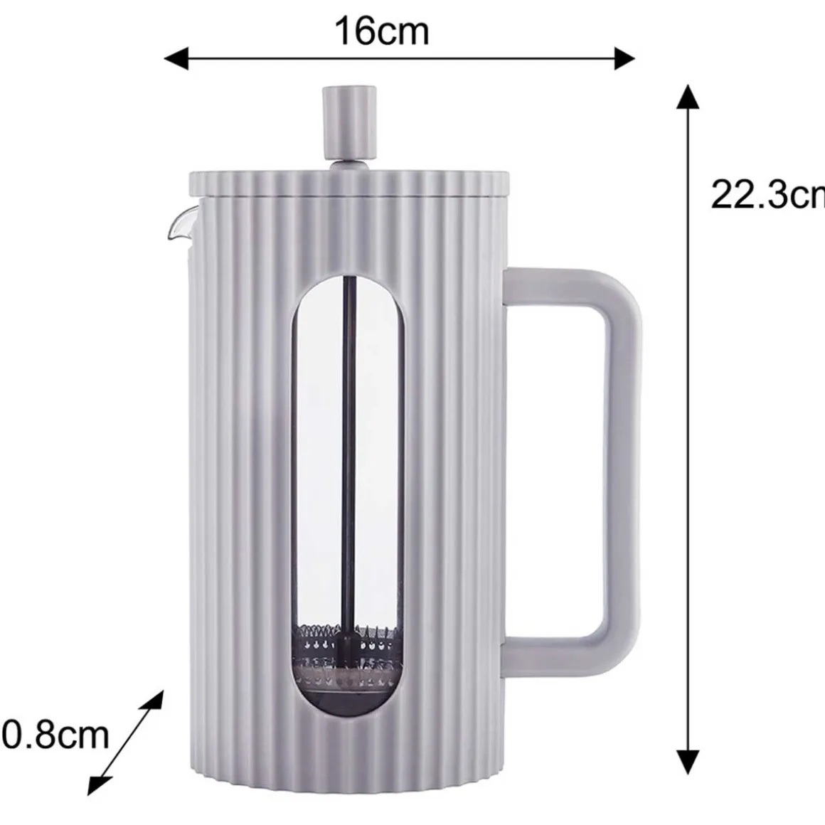 ZAPARZACZ TŁOKOWY DO KAWY/HERBATY 1000ml KLAUSBERG KB-7752 SZARY