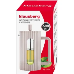 ZAPARZACZ TŁOKOWY DO KAWY/HERBATY 600ml KLAUSBERG KB-7749 RÓŻOWY