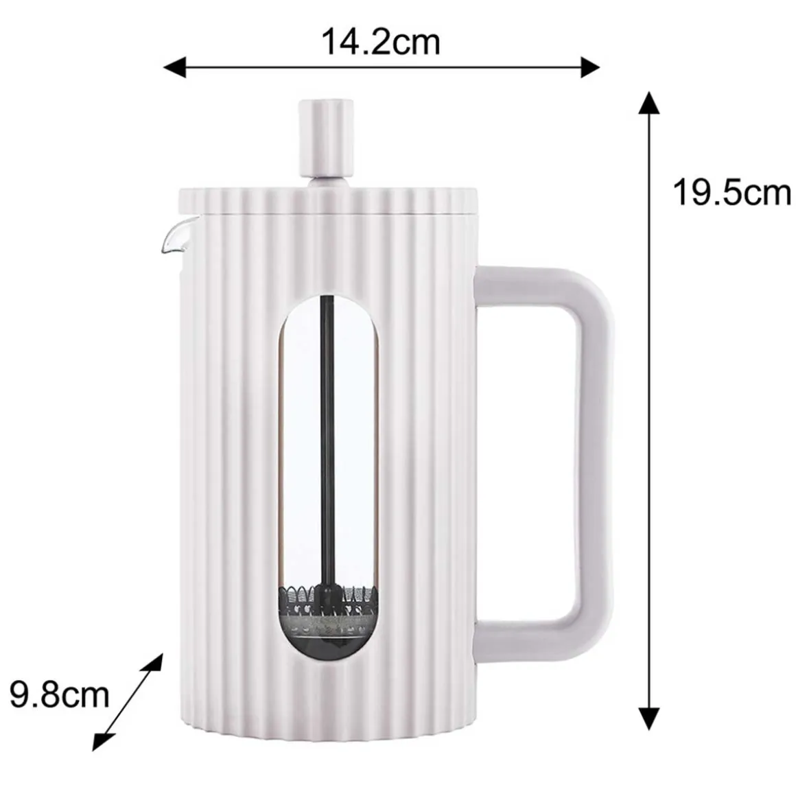 ZAPARZACZ TŁOKOWY DO KAWY/HERBATY 600ml KLAUSBERG KB-7748 BIAŁY