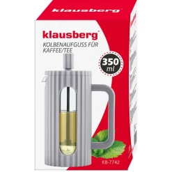 ZAPARZACZ TŁOKOWY DO KAWY/HERBATY 350ml KLAUSBERG KB-7742 SZARY