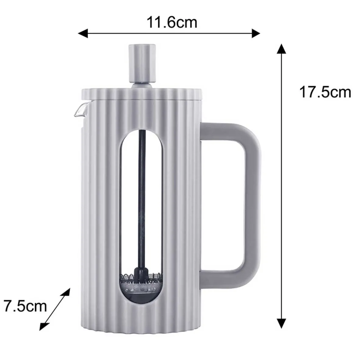 ZAPARZACZ TŁOKOWY DO KAWY/HERBATY 350ml KLAUSBERG KB-7742 SZARY