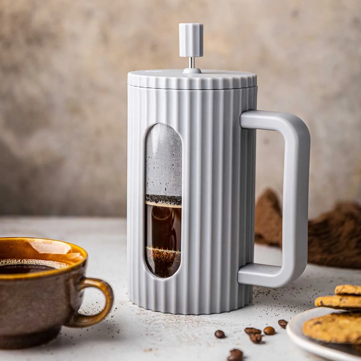 ZAPARZACZ TŁOKOWY DO KAWY/HERBATY 350ml KLAUSBERG KB-7742 SZARY