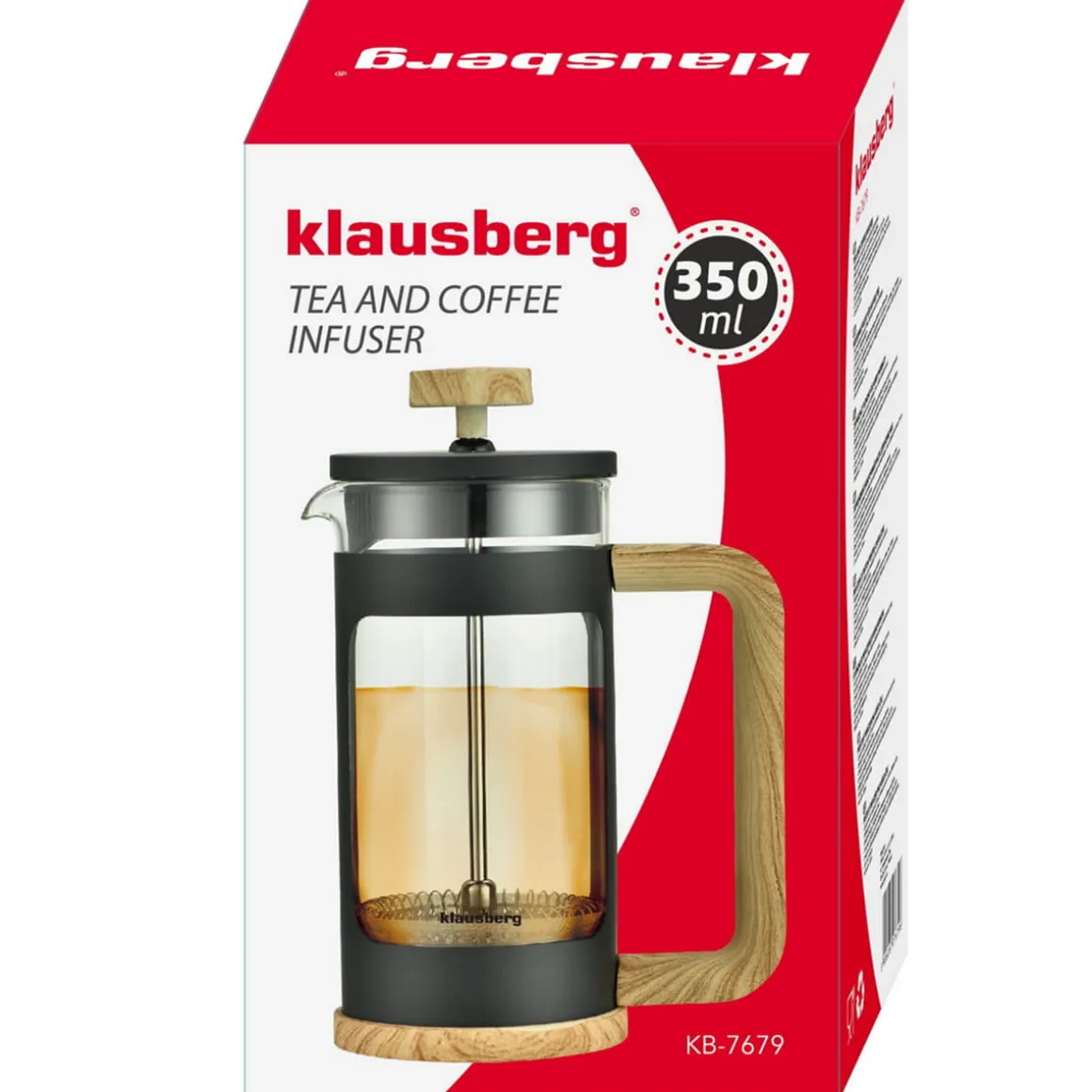 ZAPARZACZ TŁOKOWY DO KAWY/HERBATY 350ml KLAUSBERG KB-7679